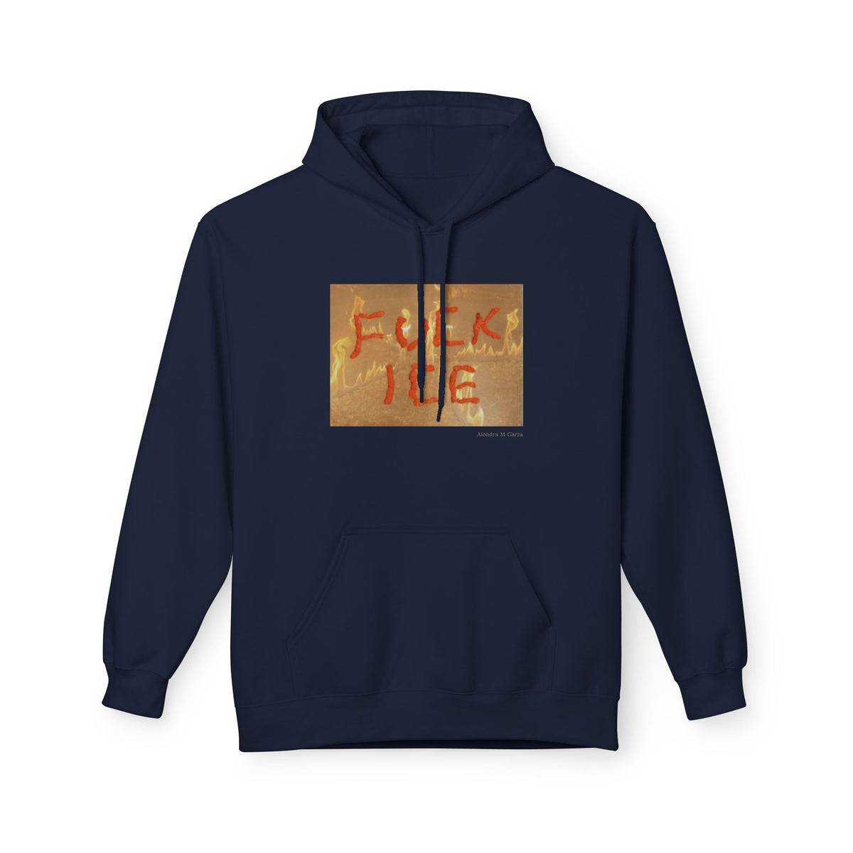 F*ck ICE Hoodie- Fire Background - Black, Navy, and Red